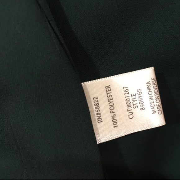 Max Studios printed Green Surplice Wrap midi Dress long sleeve Size M New - Picture 5 of 7